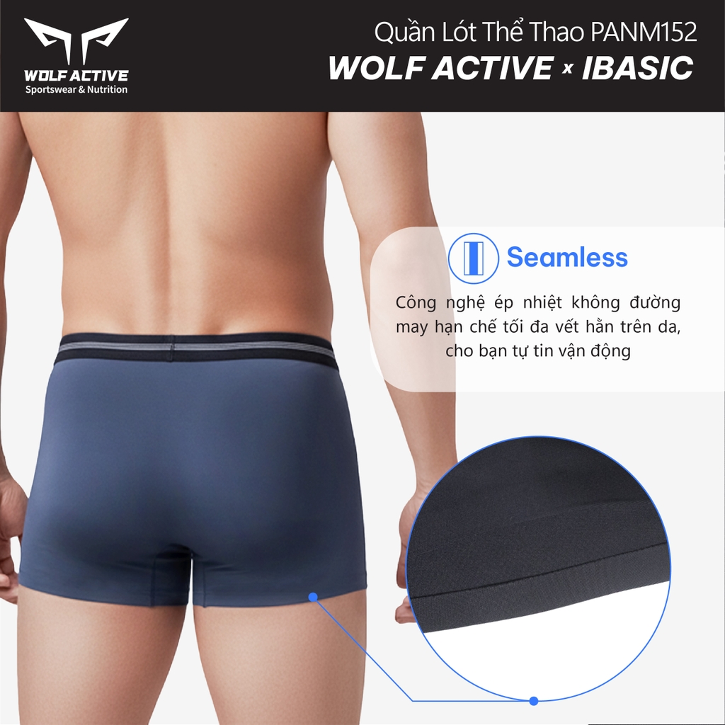 Quần Lót Nam Thể Thao Wolf Active x iBasic PANM152 Phom Trunk Không Đường May