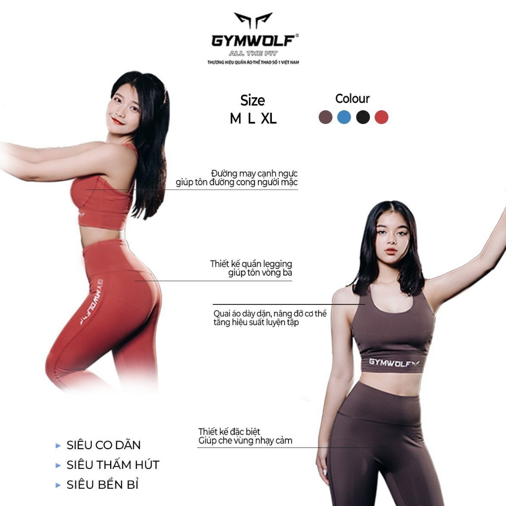 Áo Bra Tập Gym, Áo Bra Nữ Tập Yoga Wolf Active Chất Liệu Co Giãn, Lên Form Tôn Dáng WOLF65