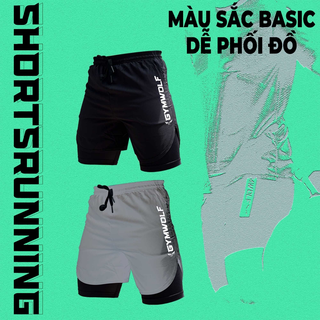 Quần 2 Lớp Fast & Fly W56 , Quần Thể Thao 2 Lớp Cho Gym Nhiều Túi, Chạy Bộ, Đạp Xe Co Giãn 4 Chiều