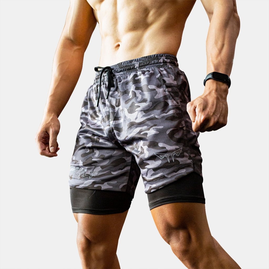 Quần Tập Gym 2 Lớp Wolf Active Fitpro W104, Quần Gym Nam 2 Lớp, Nhanh Khô, Co Giãn Thoải Mái