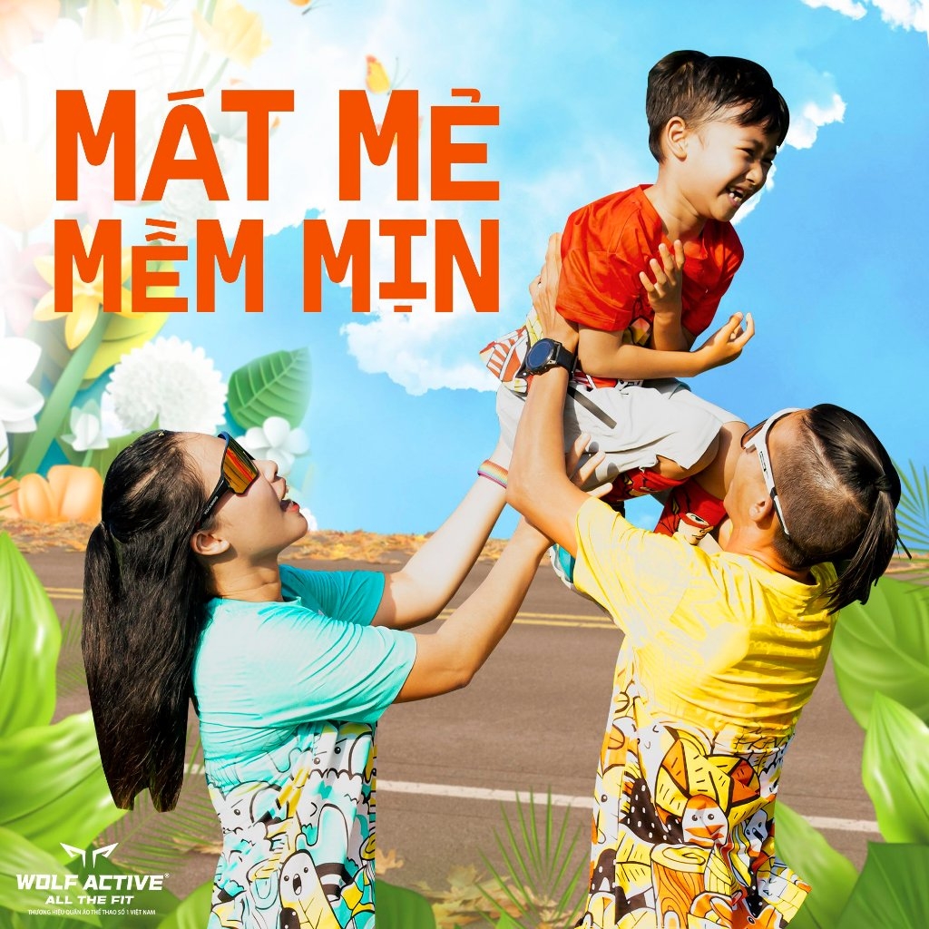 Áo Chạy Bộ Gia Đình Vườn Hoa Lá 59, Chất Vải Mềm Mịn, Co Giãn 4 Chiều, Mát Mẻ