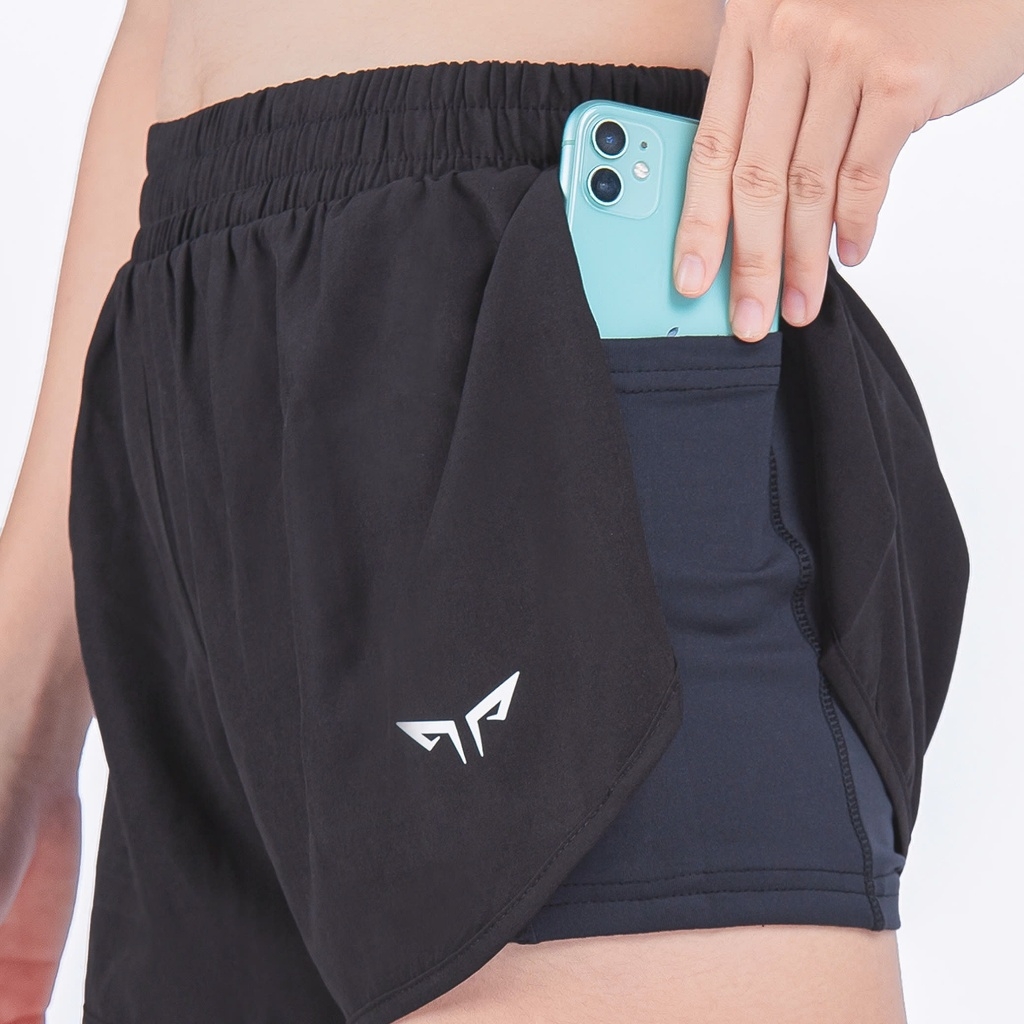 Quần Chạy Bộ Nữ 2 Lớp Wolf Active Fly Up 114, Quần Chạy Bộ Xẻ Cao, Chất Vải Cao Cấp, Nhẹ, Nhanh Khô