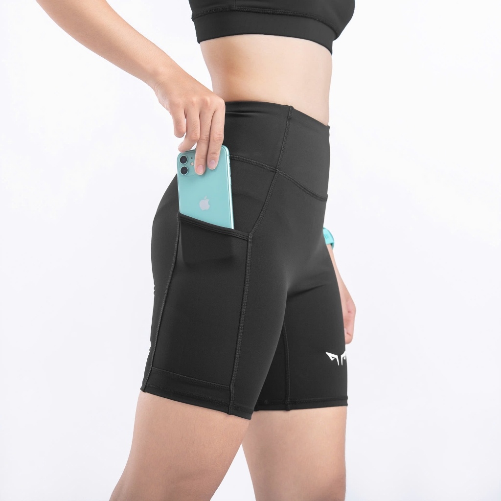 Quần Bó Cơ Chạy Bộ Nữ Wolf Active Compress Run 78, Quần Short Legging Cao Cấp, Co Giãn 4 Chiều