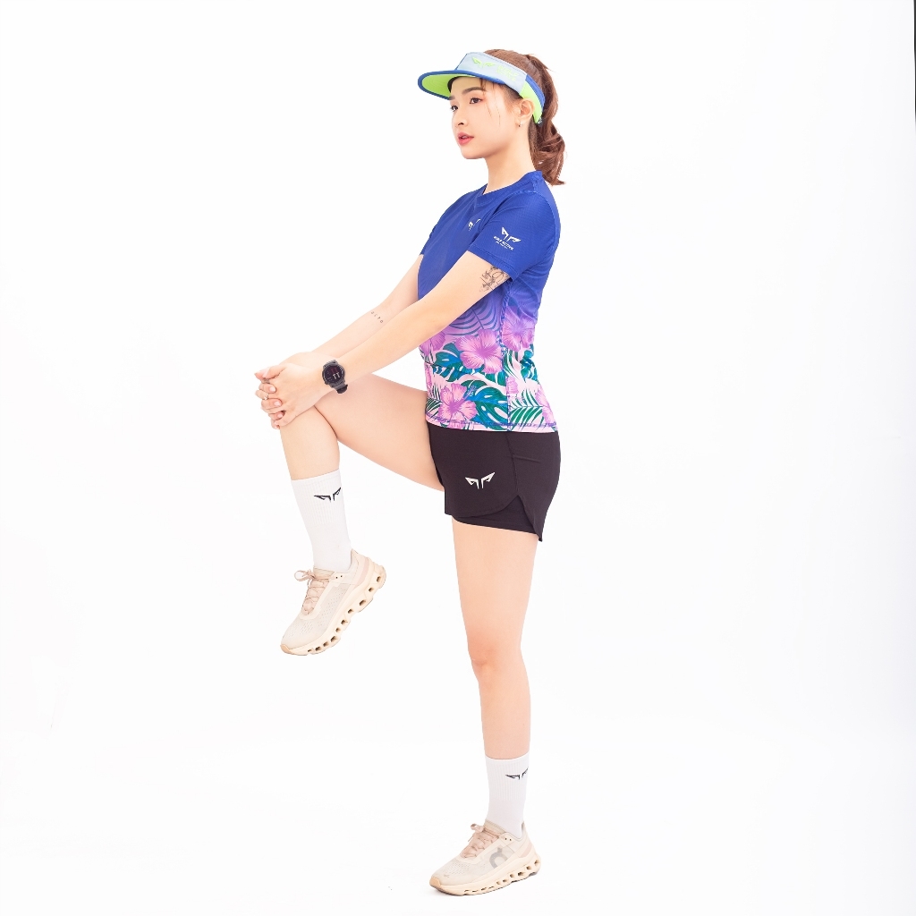 Áo Thun Nữ Chạy Bộ Wolf Active Tropical Energy W213, Chất Vải Nhẹ, Nhanh Khô, Thoáng Khí
