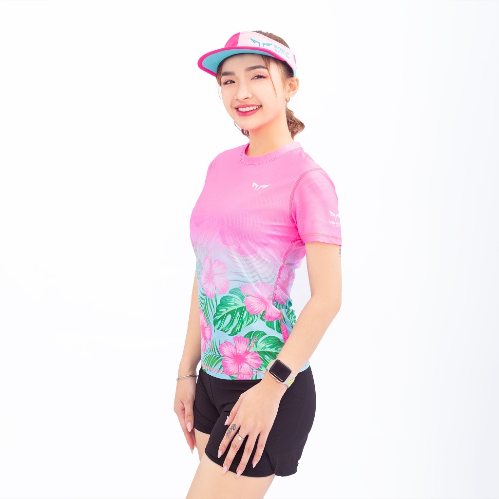 Áo Thun Nữ Chạy Bộ Wolf Active Tropical Energy W213, Chất Vải Nhẹ, Nhanh Khô, Thoáng Khí