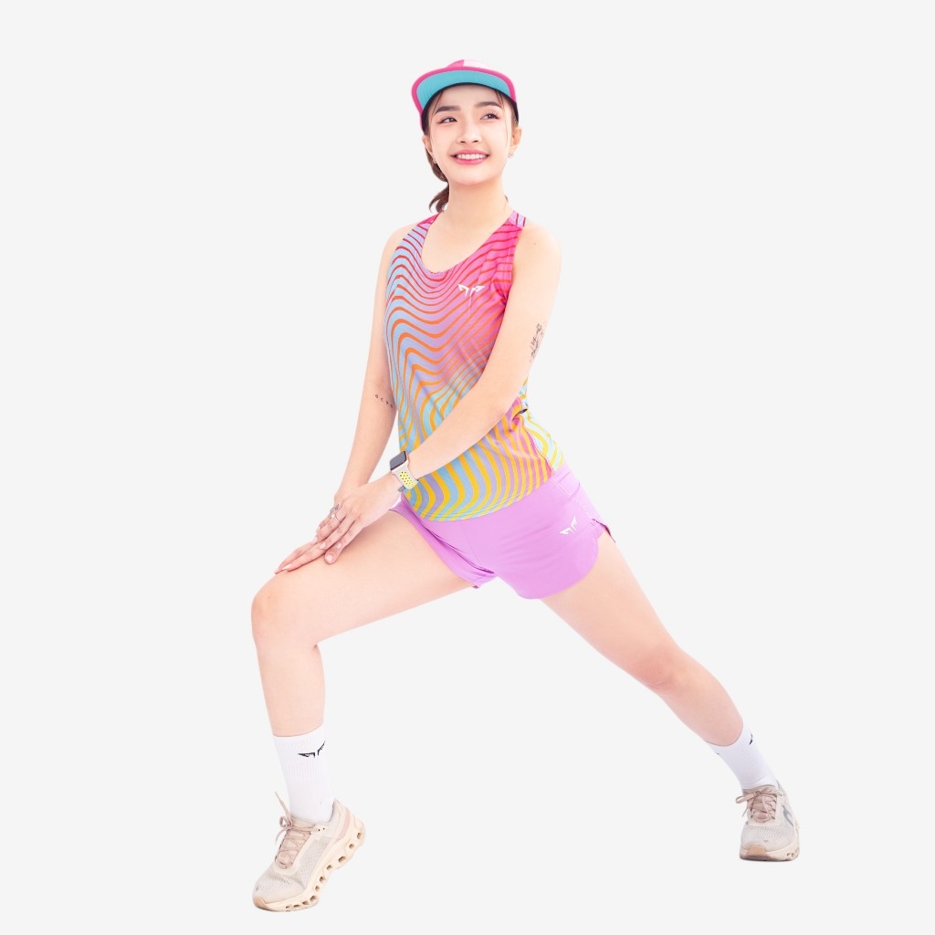 Áo Singlet Chạy Bộ Nữ Wolf Active Vui Vẻ 2 W108, Áo Ba Lỗ Chạy Bộ Thoáng Khí, Siêu Nhẹ, Nhanh Khô