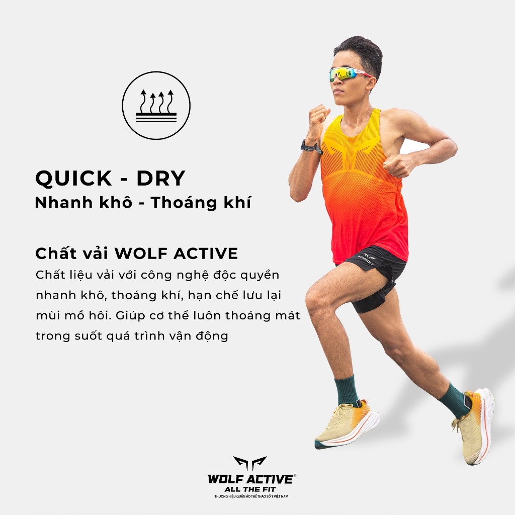 Áo Singlet Chạy Bộ Nam Run Original W08, Chất Vải Mỏng Nhẹ, Thấm Hút Mồ Hôi Tốt, Nhanh Khô