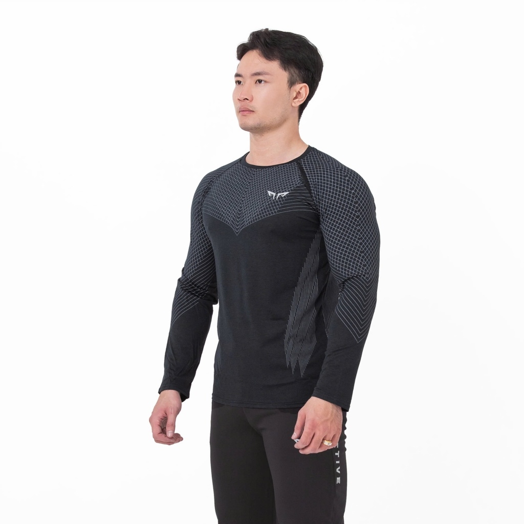Áo Tay Dài Nam Wolf Active Powerfit V3, Form Raglan Tôn Dáng, Chất Vải Cao Cấp