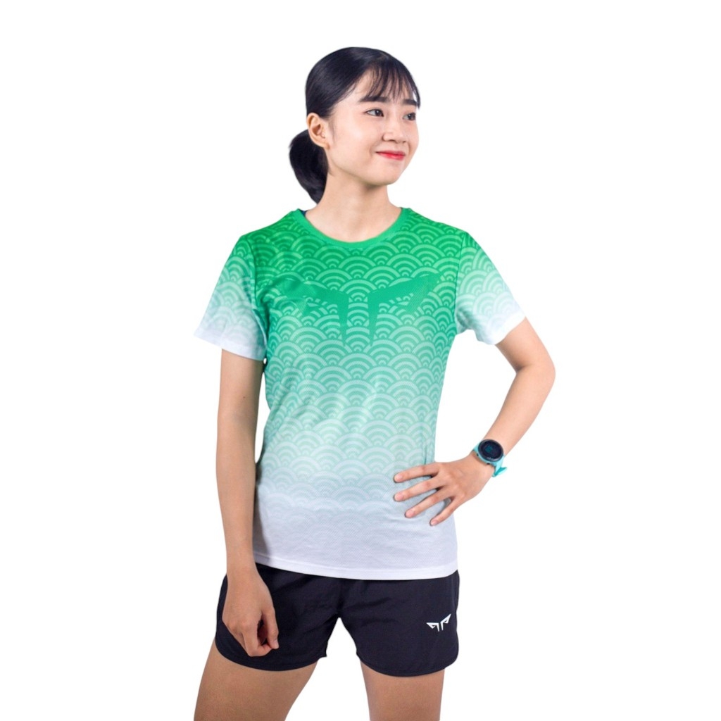 Áo Chạy Bộ Nữ Wolf Active Vân Nước 124, Vải Thun Cao Cấp, Nhẹ Nhanh Khô, Thấm Hút Mồ Hôi Tốt