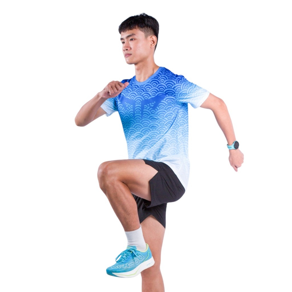 Áo Chạy Bộ Nam Wolf Active Vân Nước W125, Chất Vải Cao Cấp, Nhẹ Nhanh Khô, Thấm Hút Mồ Hôi Tốt