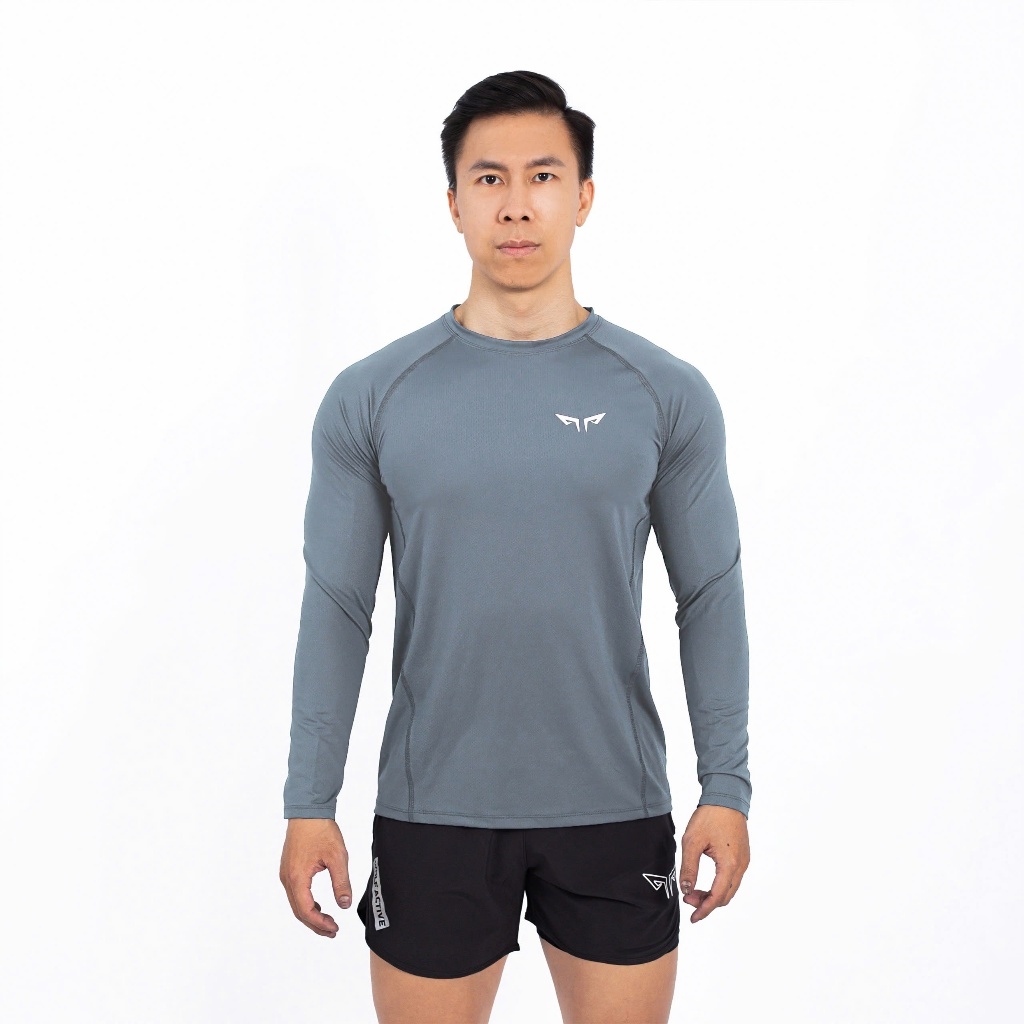 Áo Dài Tay Thể Thao Nam Wolf Active Gym Essential 203, Chất Vải Mềm Mịn,Thoáng Khí, Co Giãn 4 Chiều