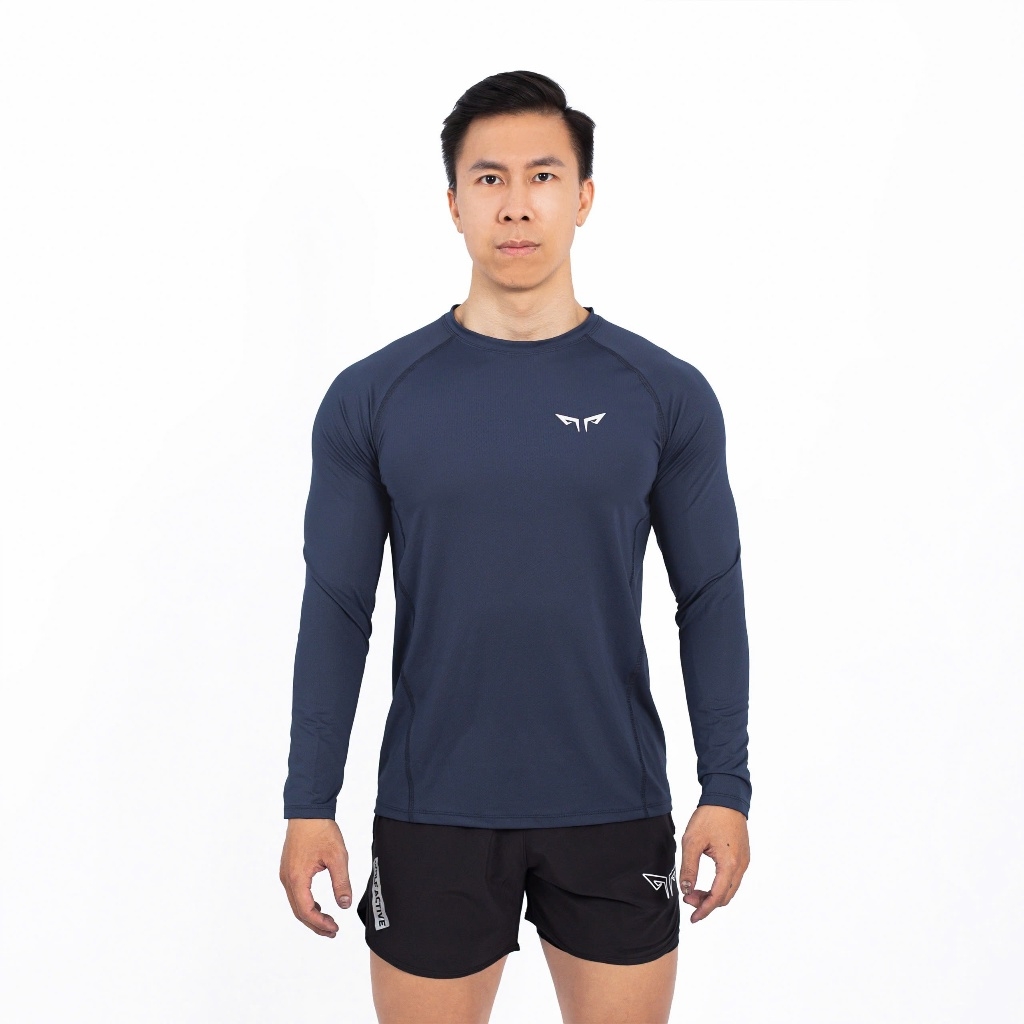Áo Dài Tay Thể Thao Nam Wolf Active Gym Essential 203, Chất Vải Mềm Mịn,Thoáng Khí, Co Giãn 4 Chiều