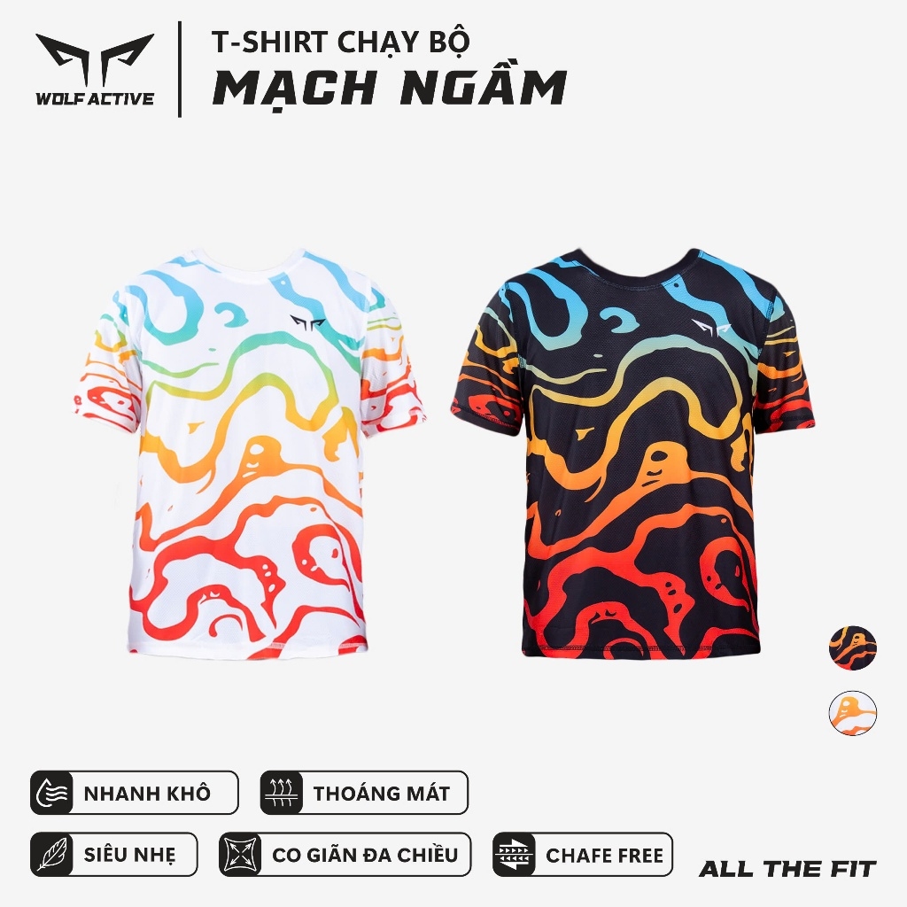 Áo Chạy Bộ Nam Wolf Active Mạch Ngầm W28, Chất Vải Wolf Active Nhẹ, Nhanh Khô, Thoáng Khí