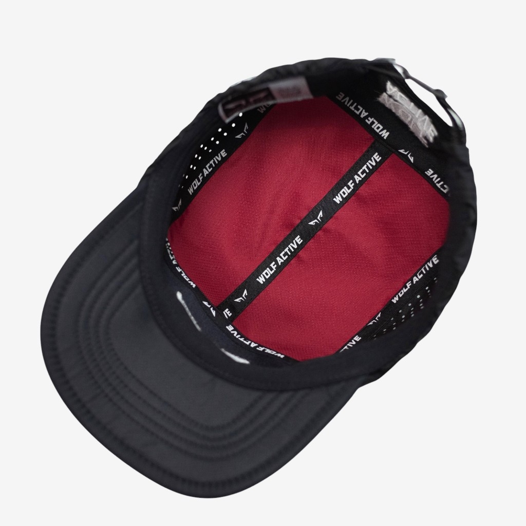 Nón Chạy Bộ Unisex Wolf Active Original 172E, Phối Màu (Đen, Đỏ Đô)