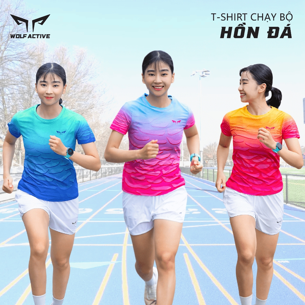 Áo Chạy Bộ Nữ Wolf Active Hồn Đá W101, Áo Chạy Bộ Cao Cấp, Vải Wolf Light Siêu Nhẹ, Co Giãn 4 chiều