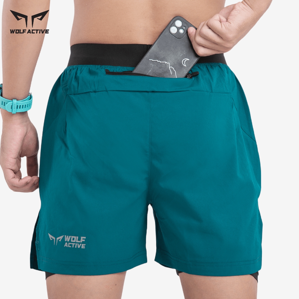 Quần 2 Lớp Thể Thao Wolf Active Essential V1 W110, Quần 2 Lớp Chạy Bộ, Tập Gym Chất Vải Cao Cấp