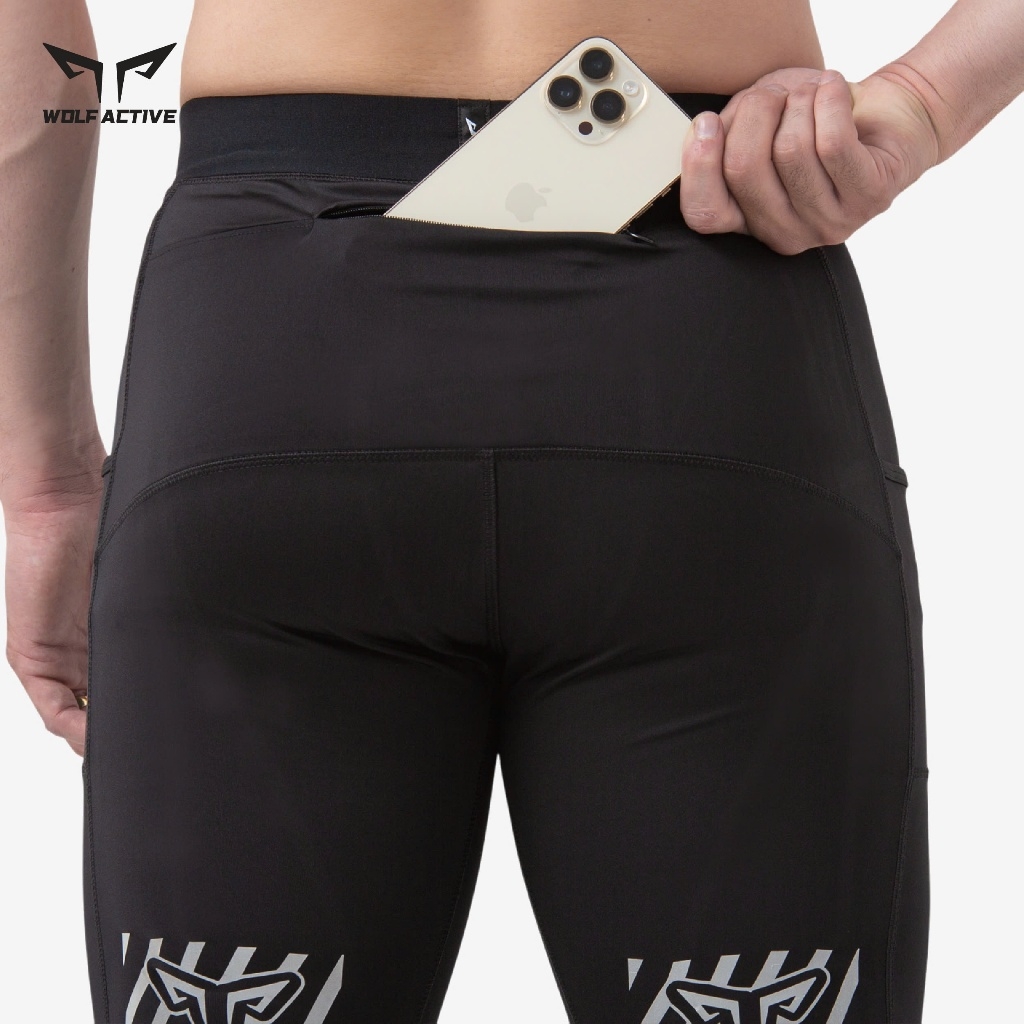 Quần Bó Cơ Nam Wolf Active Super Fast W144, Quần Bó Cơ Nhiều Túi, Chất Liệu Mềm Mịn, Co Giãn 4 Chiều