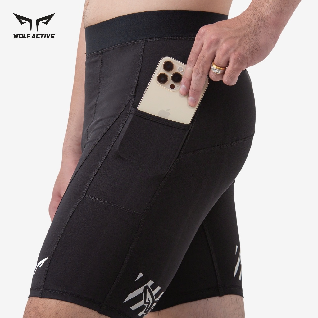 Quần Bó Cơ Nam Wolf Active Super Fast W144, Quần Bó Cơ Nhiều Túi, Chất Liệu Mềm Mịn, Co Giãn 4 Chiều