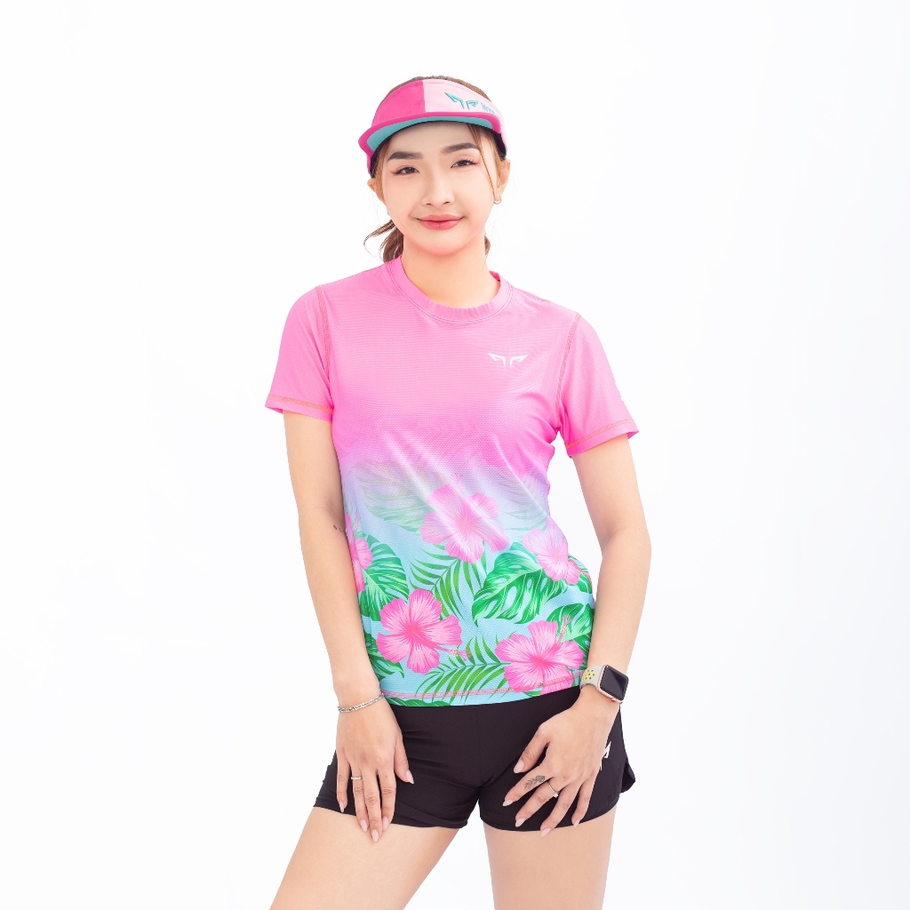 Áo Thun Nữ Chạy Bộ Wolf Active Tropical Energy W213, Chất Vải Nhẹ, Nhanh Khô, Thoáng Khí