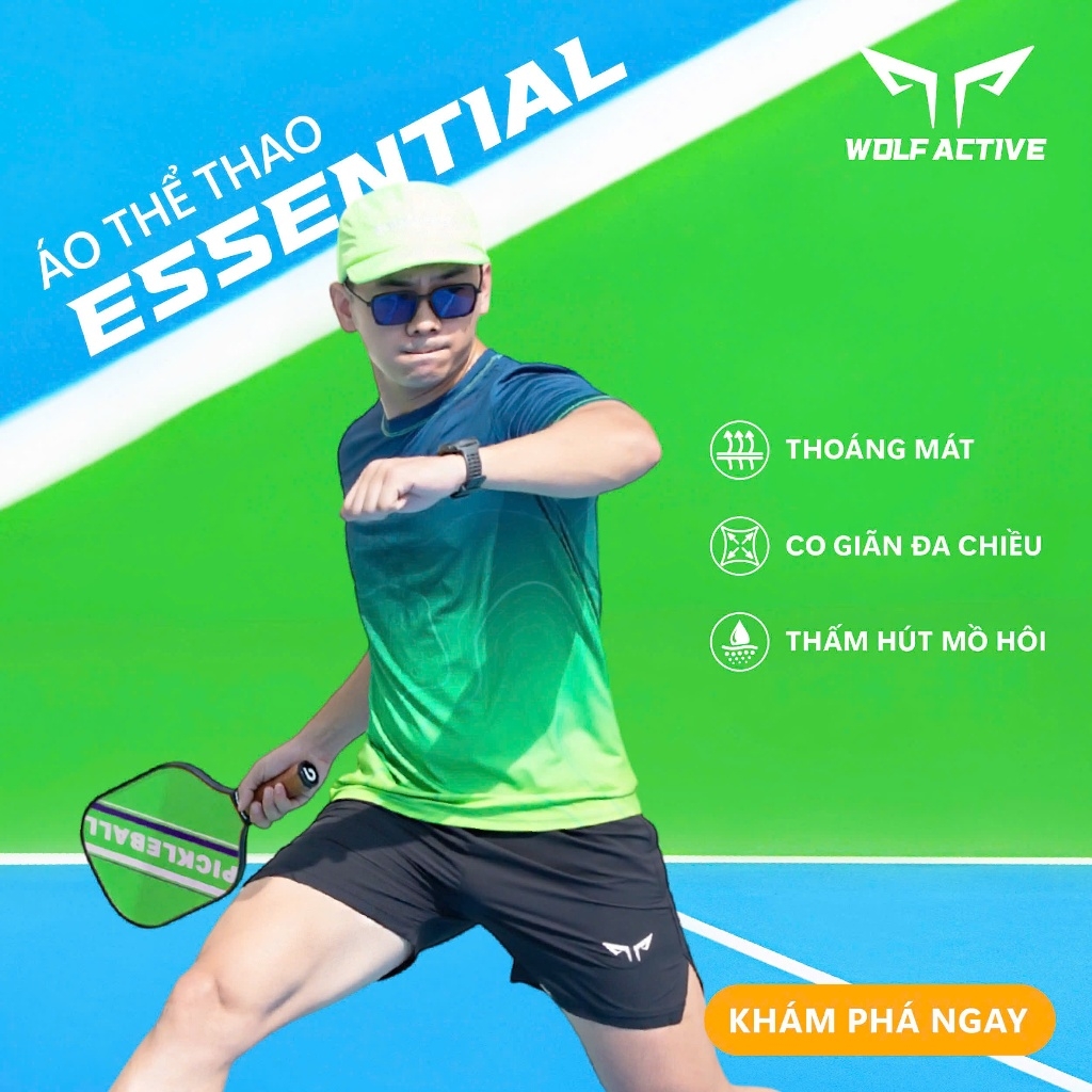 Áo Thể Thao Pickleball, Chạy Bộ Nam Essential W91, Chất Vải Maxcool Mềm Mịn, Co Giãn 4 Chiều
