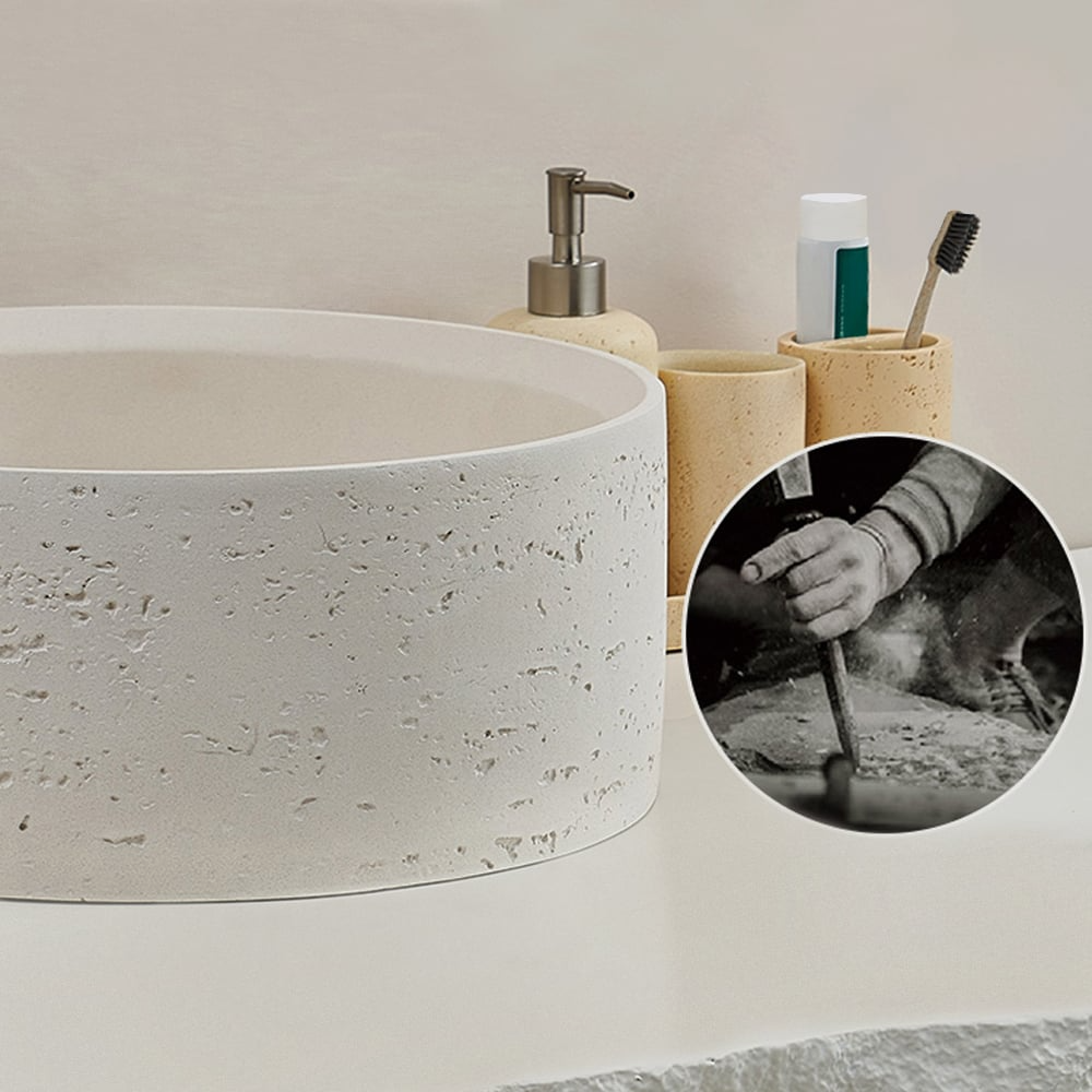 Rivius Mera - Lavabo Tròn Đá Tự Nhiên Tối Giản