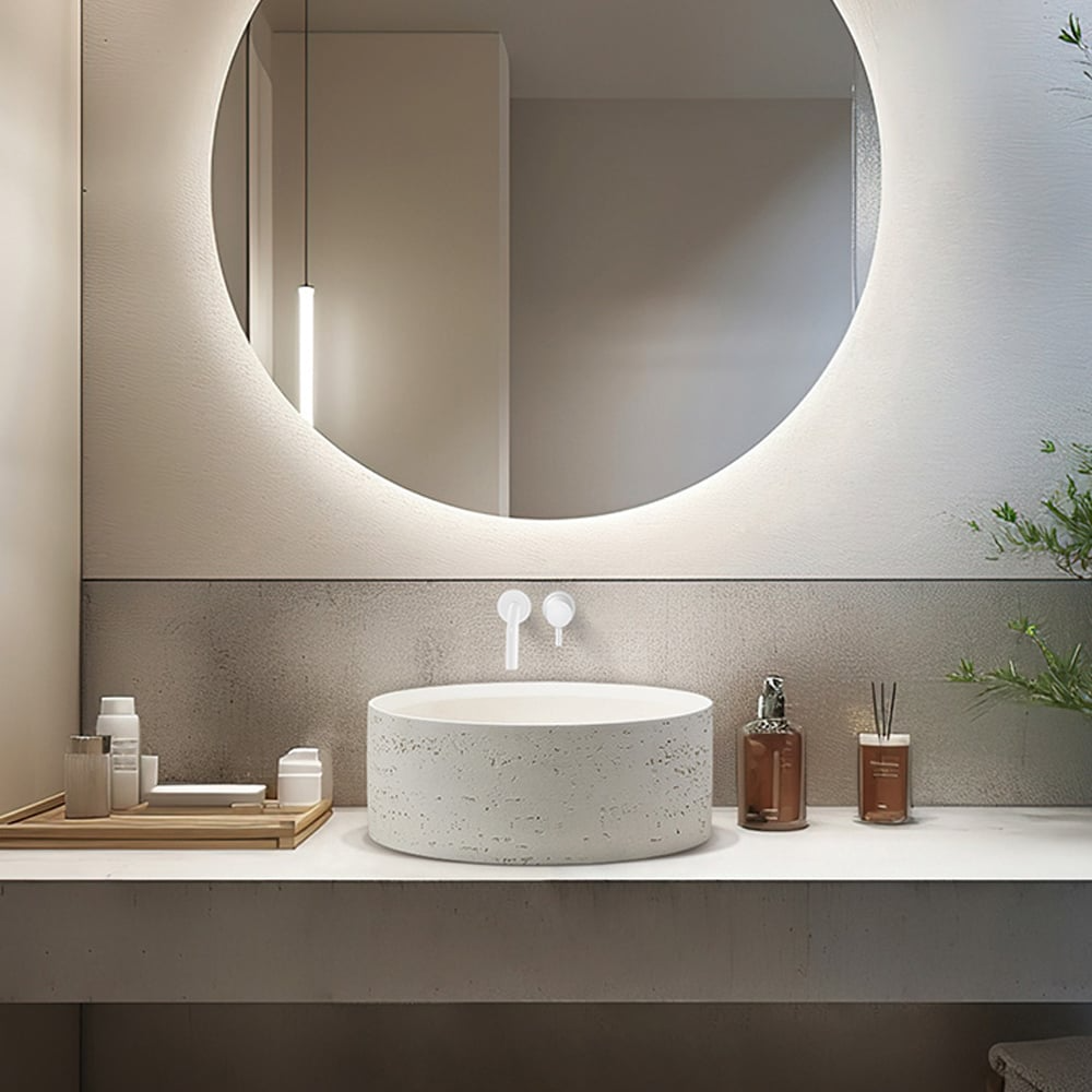 Rivius Mera - Lavabo Tròn Đá Tự Nhiên Tối Giản