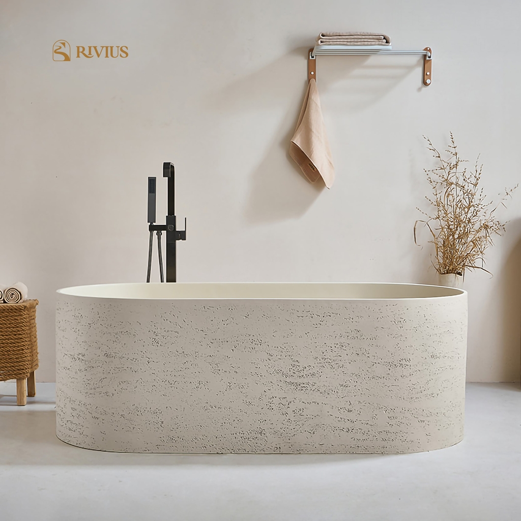 Rivius Saren - Bồn Tắm Đá Mài Phong Cách Bắc Âu Tối Giản