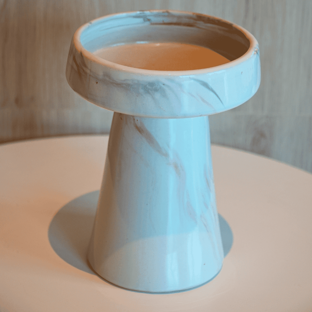 Rivius Caldria – Bình Gốm Vân Cẩm Thạch Dáng Nấm Tối Giản