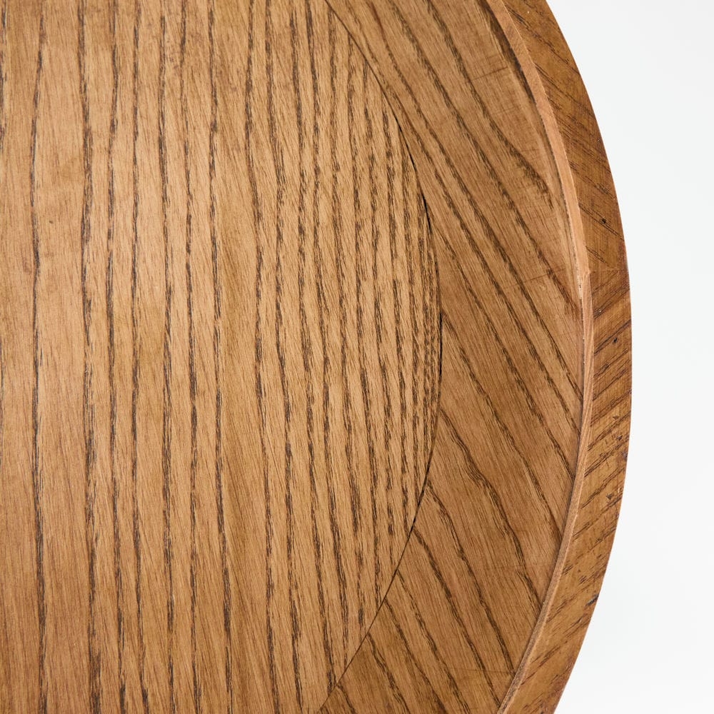 Rivius Turnelle – Bàn Tròn Chân Gỗ Chạm Khắc Điêu Khắc