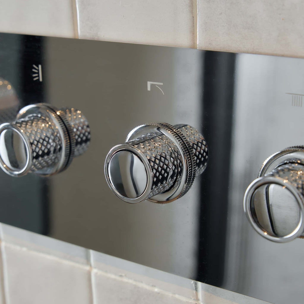 Rivius Aquanova – Bộ Vòi Sen Sắc Bạc Với Bảng Điều Khiển Hiện Đại