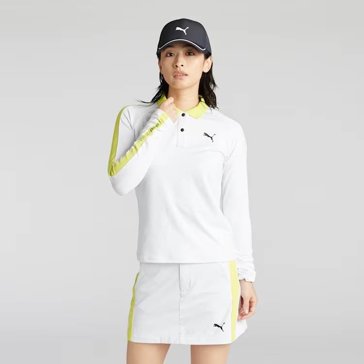 Áo Polo Puma Nữ Chính Hãng - Women's Golf Stretch Performance Long-Sleeve Polo Shirt- Màu Trắng | JapanSport 630584-03