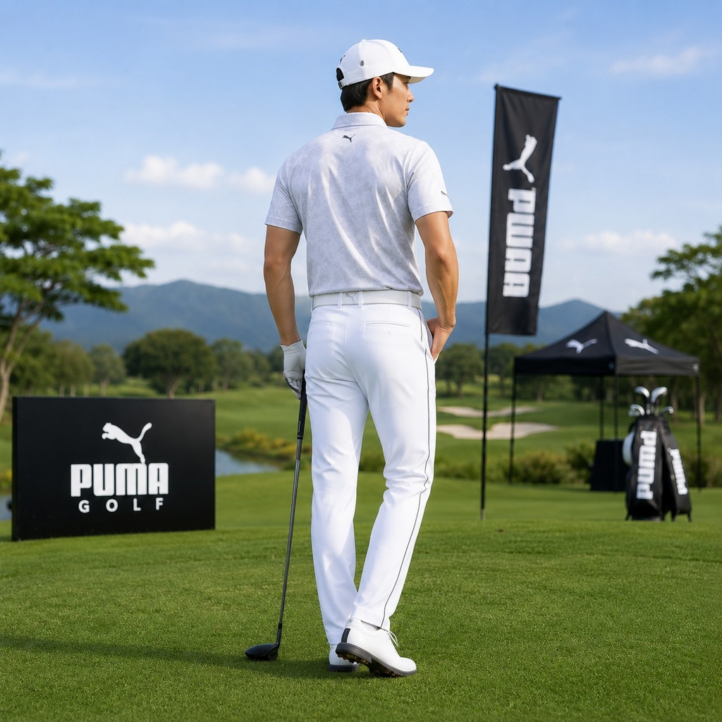 Quần Golf Puma Chính Hãng - PF Stretch Side Piping Ankle Pants - Màu Trắng | JapanSport 627657-03