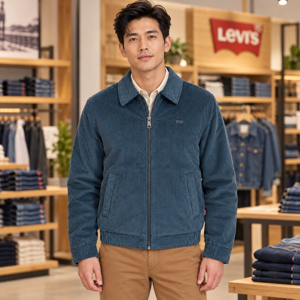 Áo Khoác Levi's Chính Hãng -  Levi’s Corduroy Bomber Jacket -Grey  | JapanSport   LM3OC275-gry