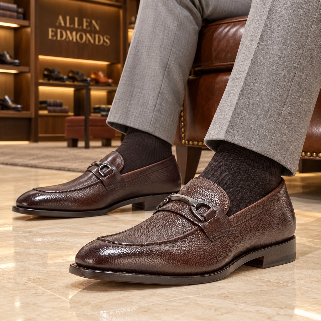 Giày Allen Edmonds Nam Chính Hãng - SIDNEY, DARK BROWN LE - Màu Nâu | JapanSport 8325