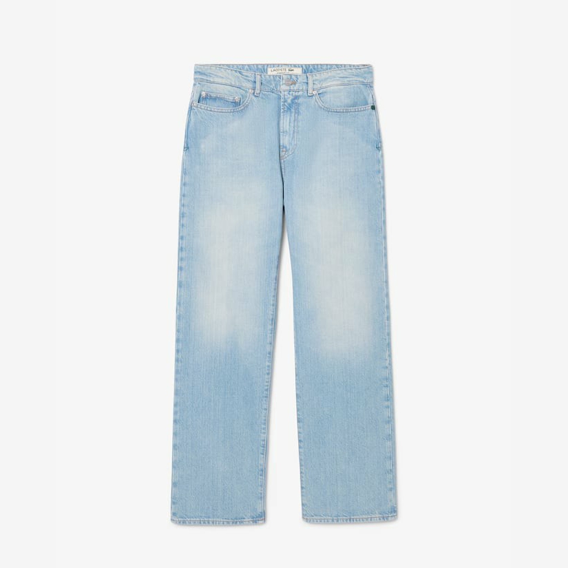 Quần Dài Lacoste Chính hãng - 5 Pocket Straight Cut Indigo Jeans - Màu Xanh Trắng | JapanSport HH2321-51-MKU