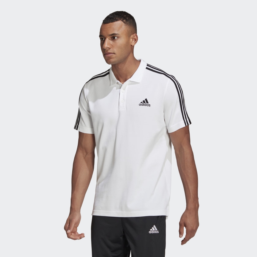 Áo Polo Adidas Chính hãng - Essentials Piqué Embroidered Small Logo 3 AEROREADY - Trắng | JapanSport GK9138