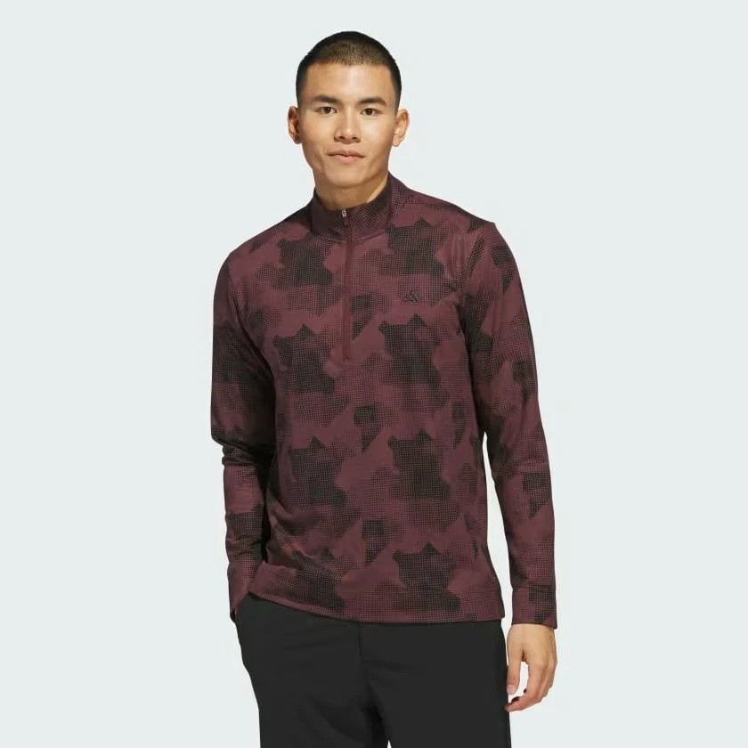 Áo Khoác Adidas Chính Hãng - Go-To Printed Quarter-Zip Sweatshirt - Màu Đỏ | JapanSport IK3018