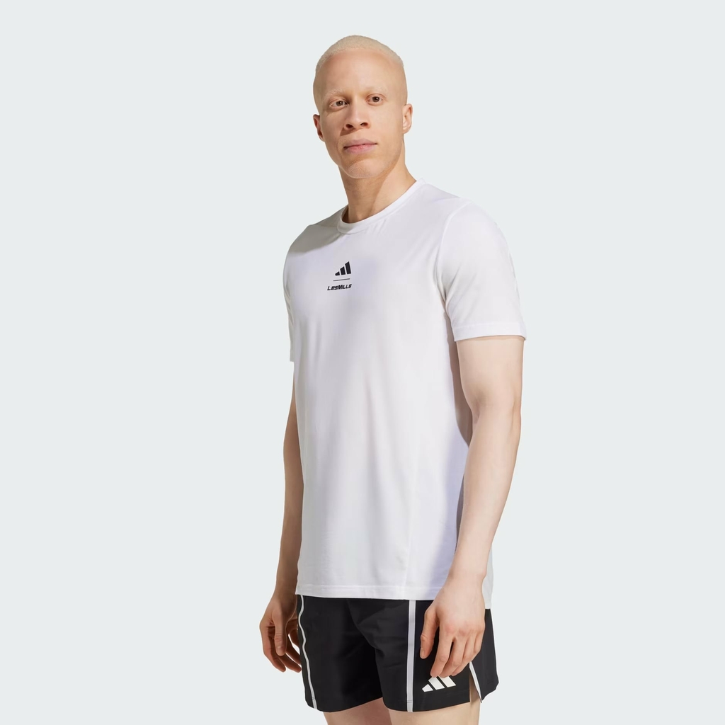 Áo Phông Adidas Nam Chính Hãng - LES MILLS Team Graphic Tee - Màu Trắng | JapanSport JM3682