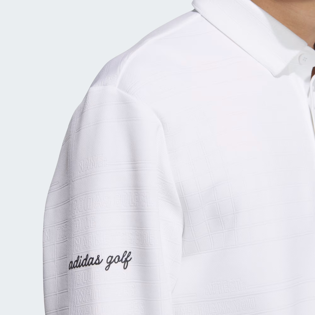 Áo Dài Tay Adidas Nam Chính Hãng - Monogram Long-Sleeve Polo Shirt -Xám Trắng | JapanSport JL7946