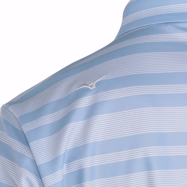 Áo Polo Mizuno Chính Hãng -Kanoko Multi Border Print Short Sleeve Polo Shirt - Màu Xanh | JapanSport  E2MAC01572