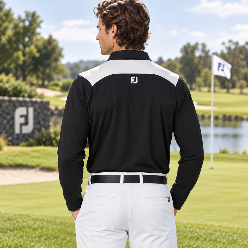 Áo Polo FOOTJOY Chính Hãng - High Stretch Long Sleeve Polo - Màu Đen | JapanSport 38593 FJ-F25-S04