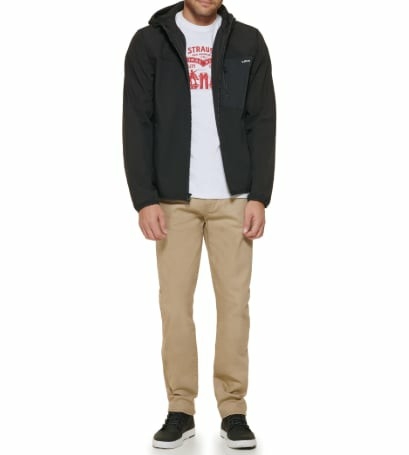 Áo Khoác Levi's Chính Hãng - Water-Resistant Soft Shell Active Hooded Jacket - Màu Đen | JapanSport LM2RP157-blk