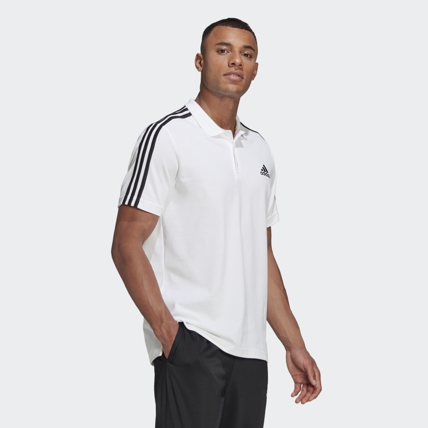 Áo Polo Adidas Chính hãng - Essentials Piqué Embroidered Small Logo 3 AEROREADY - Trắng | JapanSport GK9138