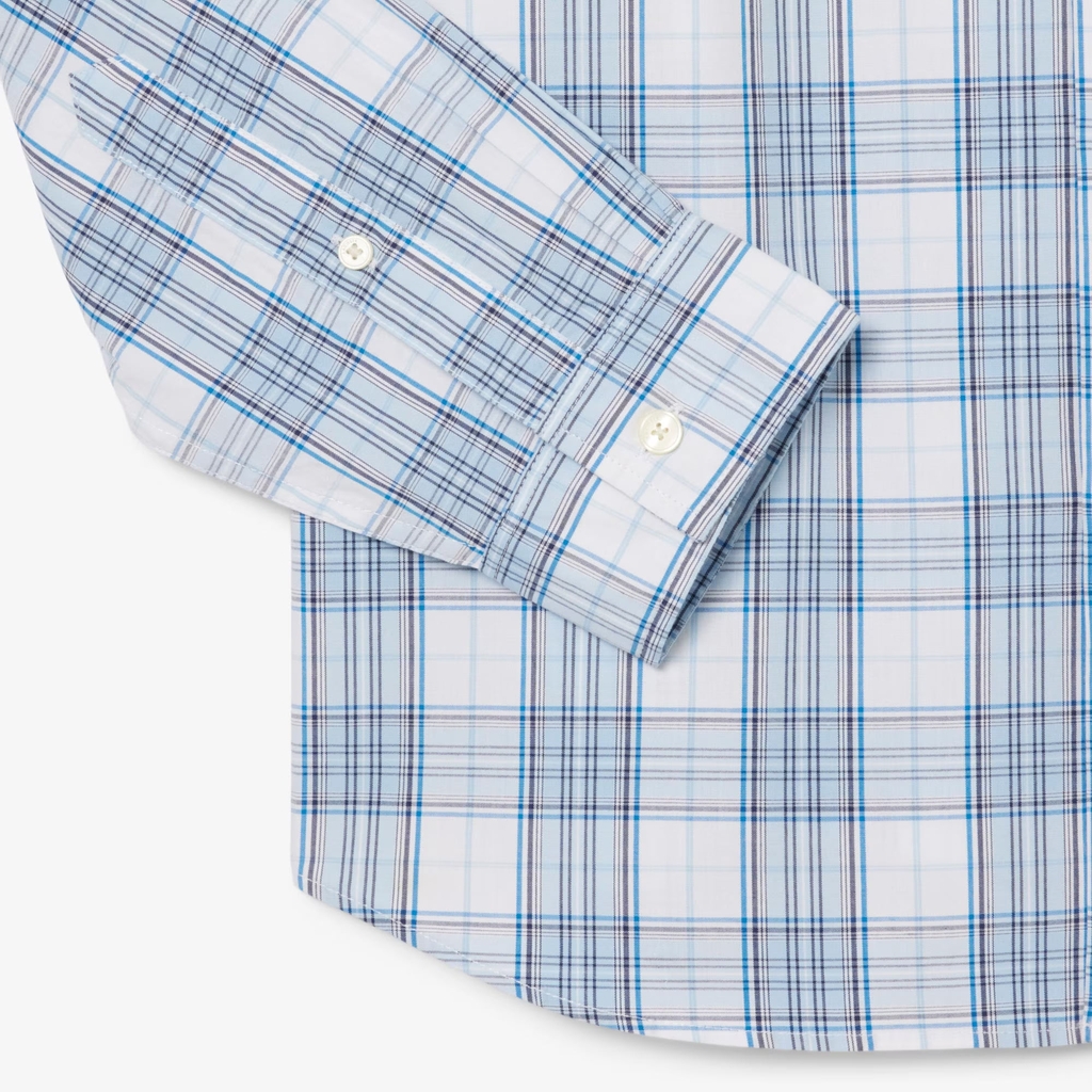 Áo Sơ Mi Lacoste Chính Hãng - Stretch Plaid Shirt - Màu Xanh | JapanSport  CH3745-51-CGI
