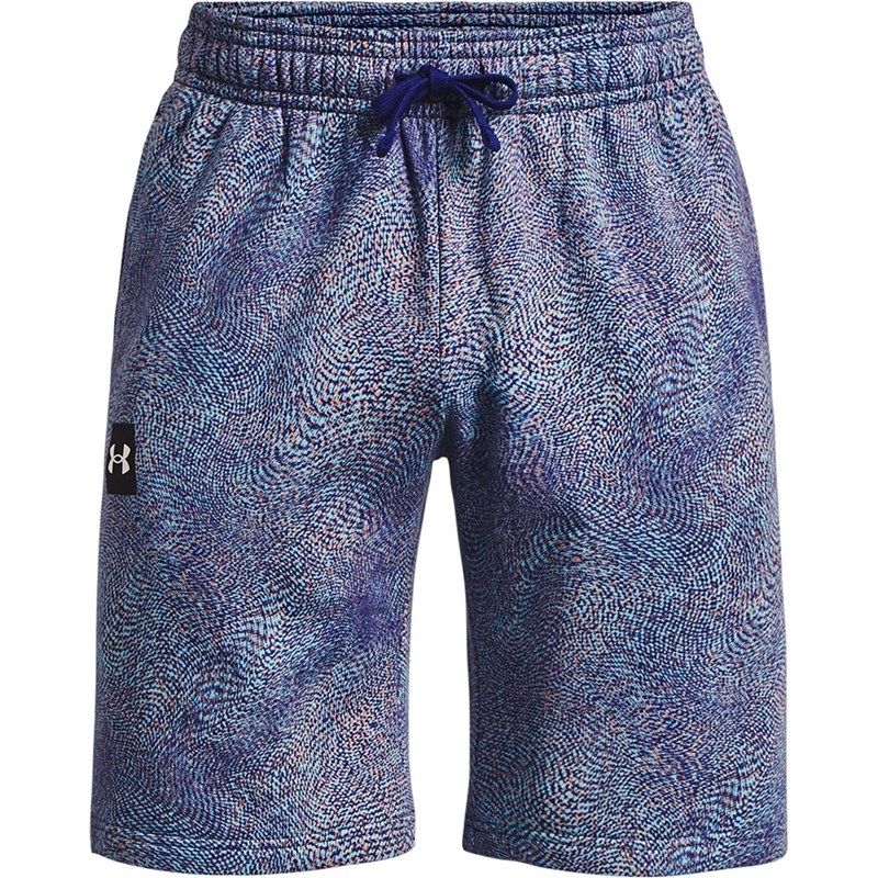 Quần Short Under Armour Chính Hãng - Mens Rival Fleece Printed Shorts - Màu Xanh | JapanSport 1376976-468