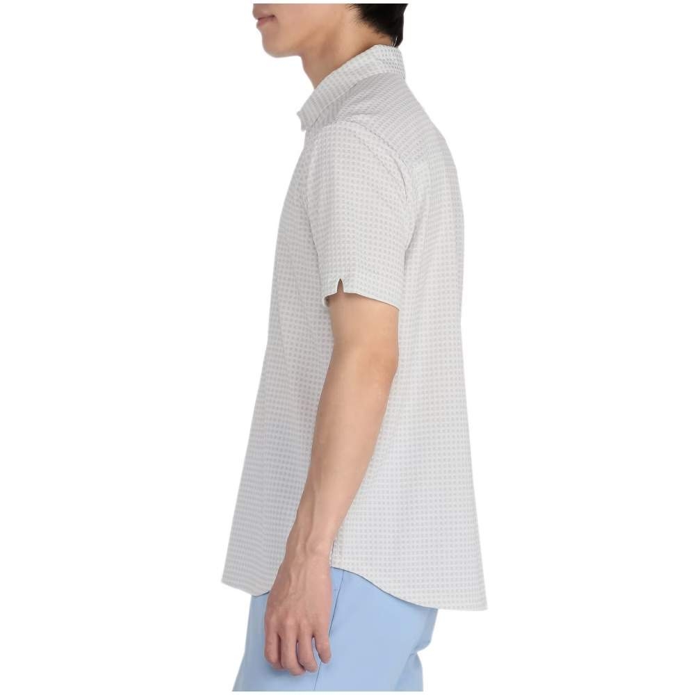 Áo Polo Mizuno Chính Hãng - Golf Wear Knit Jacquard Gingham Short - Màu Trắng | JapanSport E2MAC018-05