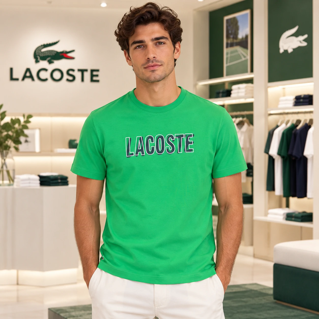 Áo Phông Lacoste nam Chính hãng - Men's Ultra Dry Printed Sport - Màu Xanh  | JapanSport TH8916-51-SIW
