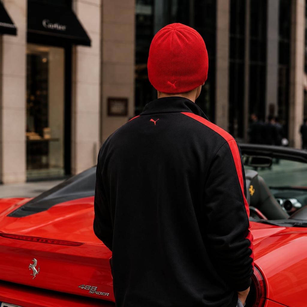 Mũ len Puma Chính Hãng - Scuderia Ferrari Logo Red Beanie - Màu Đỏ | JapanSport 025545-02