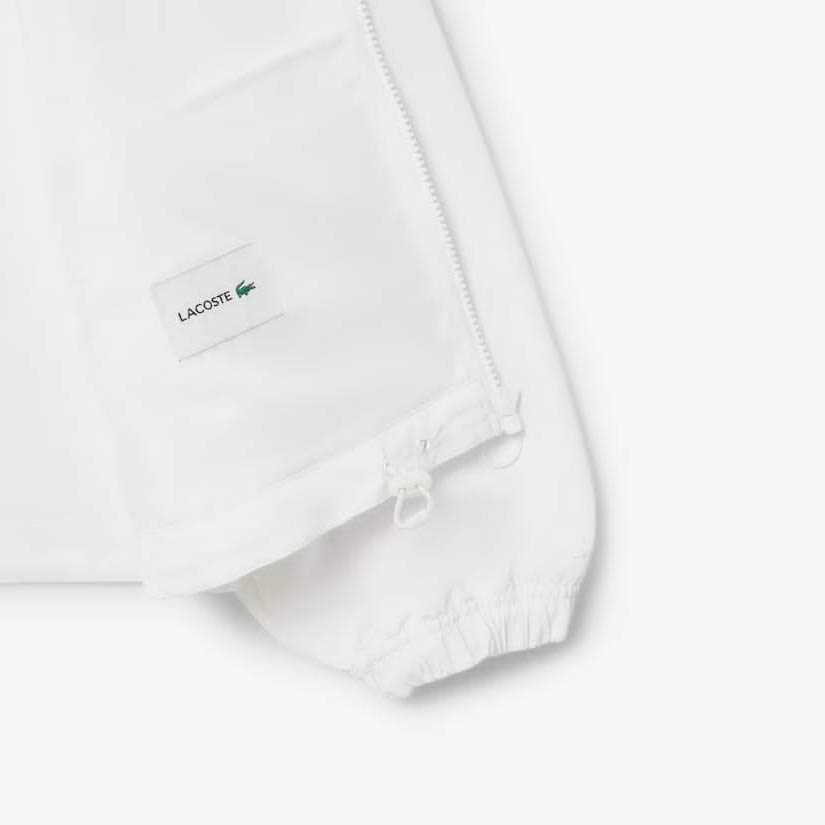 Áo Khoác Lacoste Chính hãng - Cropped Zip-Up Hooded Jacket - Màu Trắng | JapanSport BF9824-51-001
