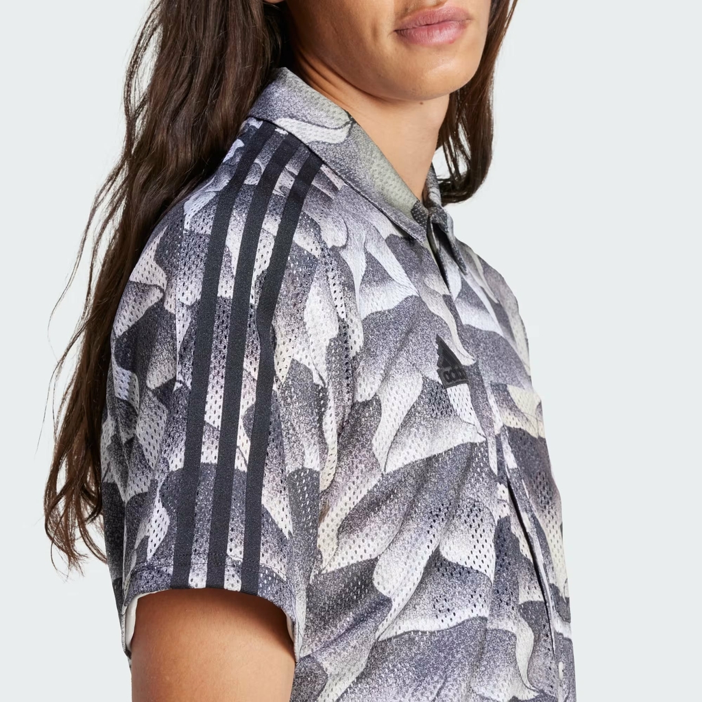 Áo Sơ Mi Adidas Nam Chính Hãng - Tiro Allover Resort - Màu Đen | JapanSport IS1532